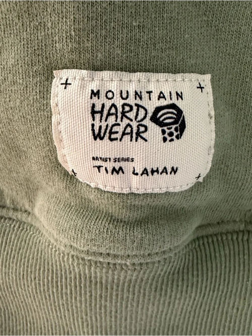 Mountain Hardwear Olive Green Crewneck Hoodie with Mountain Graphic